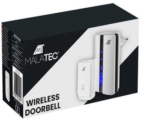 Belaidis durų skambutis baltas Malatec 23372