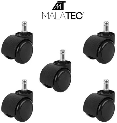 „Malatec“ biuro kėdės ratukai – 5 vnt. – juodas