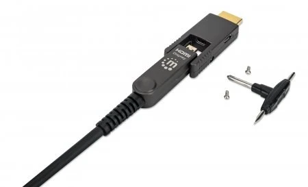 Manhattan 355513 HDMI kabelis 20 m HDMI A tipo (standartinis) HDMI D tipo (Mikro) Juoda