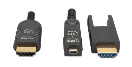 Manhattan 355513 HDMI kabelis 20 m HDMI A tipo (standartinis) HDMI D tipo (Mikro) Juoda