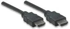 StarTech Manhattan HDMI kabelis, 1,0 m, HDMI kištukas į HDMI kištukas, ekranuotas, Juodas, 308816