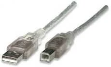 StarTech Manhattan 345408 USB kabelis 5 m 2.0 USB A USB B Sidabras