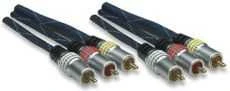Manhattan HighEnd RCA kabelis, Triple Cinch RCA to Triple Cinch RCA, Mėlyna, 5 ft. (1.50 m), 361163