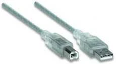StarTech Intracom MANHATTAN didelės spartos USB įrenginio kabelis 3m sidabrinis USB 2.0 Standard-A male to USB 2.0 Standard-B male Palaiko greitį iki 480 Mbps