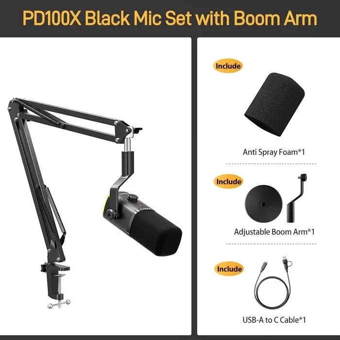 maono PD100XS Dinaminis Mikrofonas | Juodas