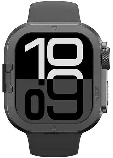 Marka Niezdefiniowana „AmazingThing Titan Pro“ metalinis dėklas, skirtas „Apple Watch 11“ (46 mm), aliuminis, juodas