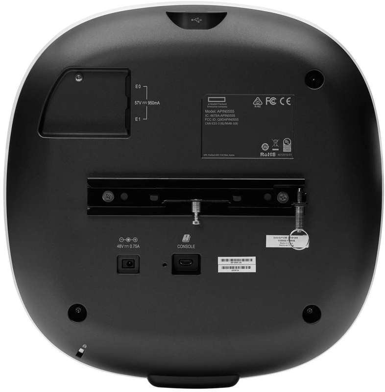 Maršrutizatorius „Hewlett Packard“ (HP) „HPE Aruba Networking AP-555 (RW)“ dvigubo radijo 8×8/4×4 802.11ax vidinės antenos, „Unified Campus AP“, 5950 Mbit/ai, „Balta Maitinimas per Ethernet“ (PoE)