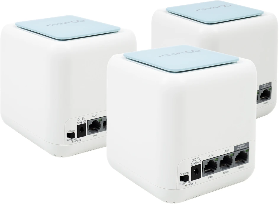 Maršrutizatorius PNI GB1200 Gigabit Wi-Fi Mesh sistemos komplektas ir 1 vnt. S/STP CAT7 plokščias tinklo kabelis PNI U7015B 1.5m