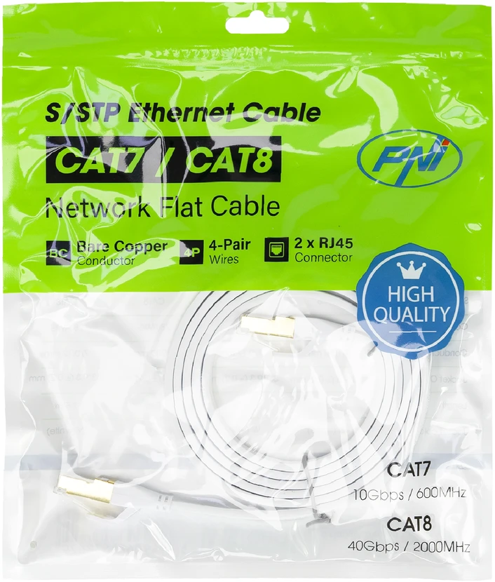 Maršrutizatorius PNI GB1200 Gigabit Wi-Fi Mesh sistemos komplektas ir 1 vnt. S/STP CAT8 plokščias tinklo kabelis PNI U8015W 1,5 m