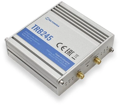 Šakotuvas Teltonika TRB245 LTE Gateway: Be WiFi, 4G, Dual SIM, Enthernet prievadas, RS232+RS485 jungtys, GPS Teltonika