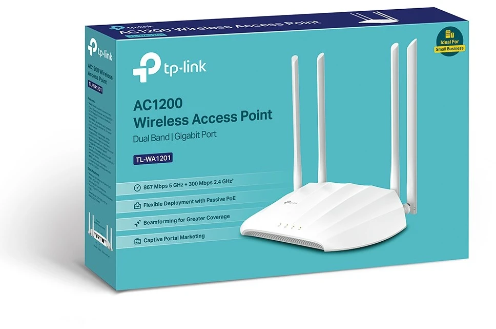 Maršrutizatorius TP-Link TL-WA1201 WLAN prieigos taškas 867 Mbit/ai Balta Maitinimas per Eternetą (PoE)