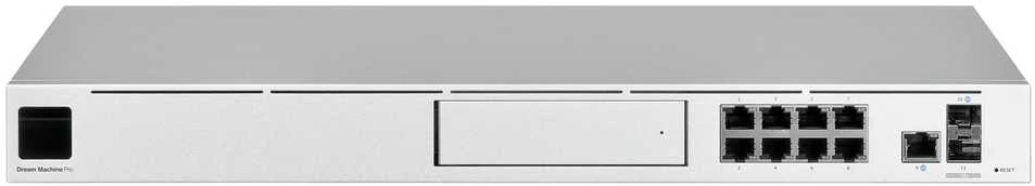 Šakotuvas UBIQUITI UDM-PRO UNIFI DREAM MACHINE 8 PORT SWITCH DAUGIŲ PROGRAMŲ SISTEMA SU 3,5 HDD IŠPLĖTIMU DUAL WAN 10G SFP+ IR 1G RJ45