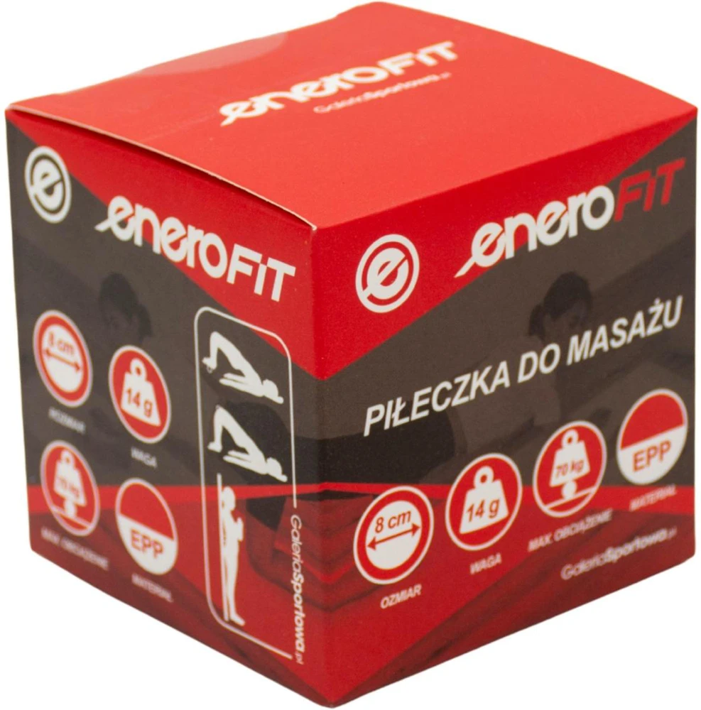 Masažo kamuoliukas Enero Fit EPP, 8 cm, juodas