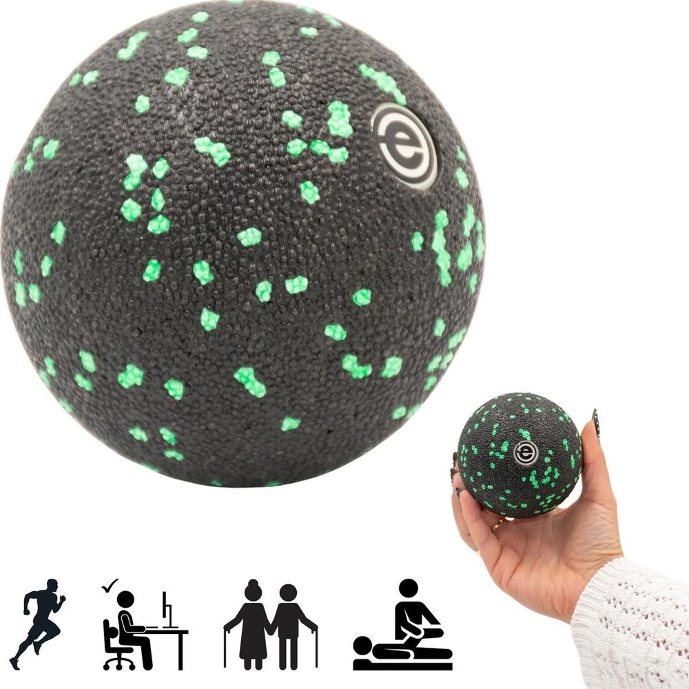 Masažo kamuoliukas Enero Fit EPP, 8 cm, juodas