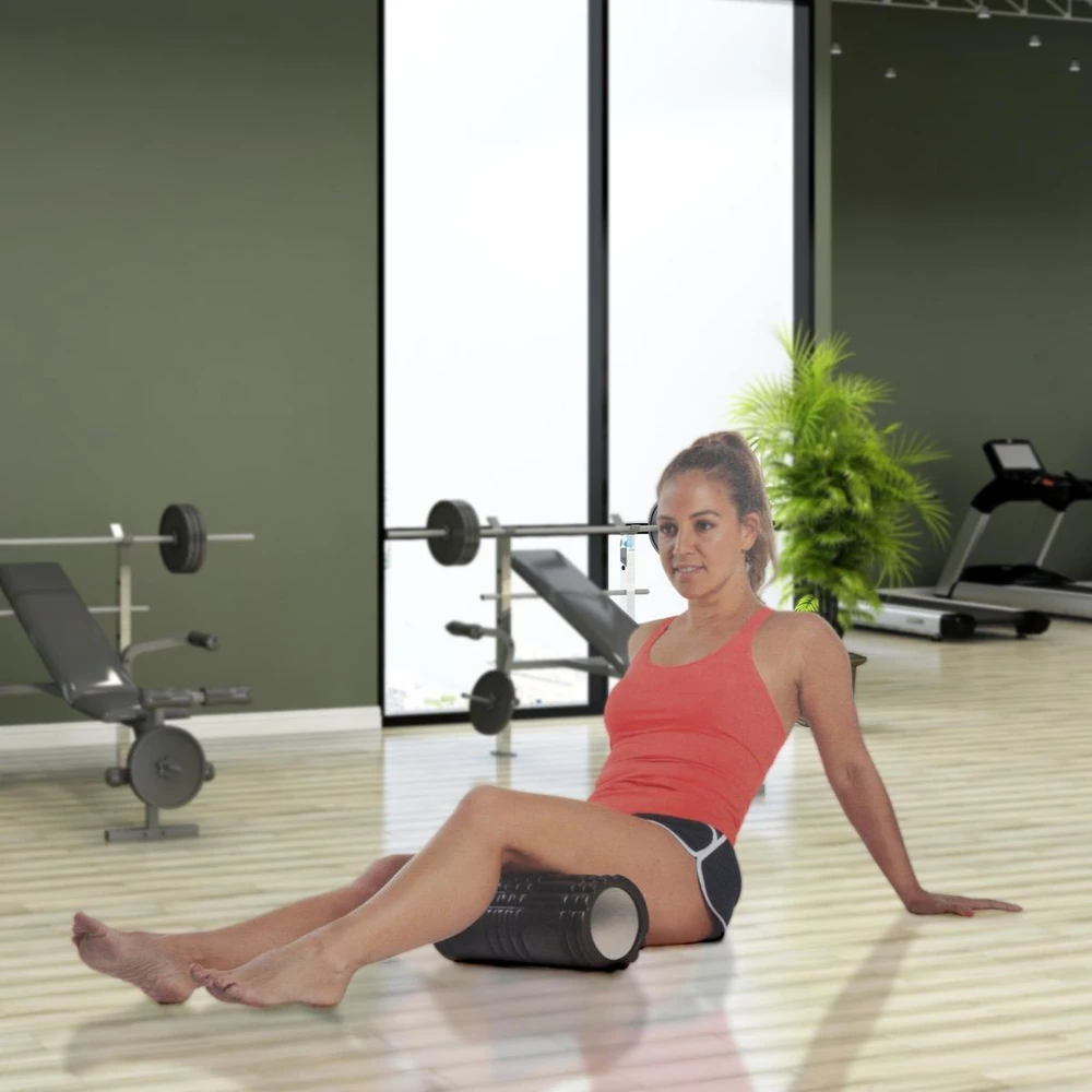 Pure2Improve | Ribbed Training Roller | Juodas