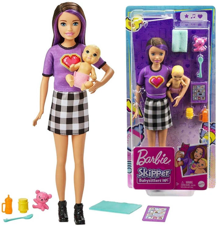 Barbie kapitono lėlių auklė + kūdikių aksesuarai GRP11 ZA5084