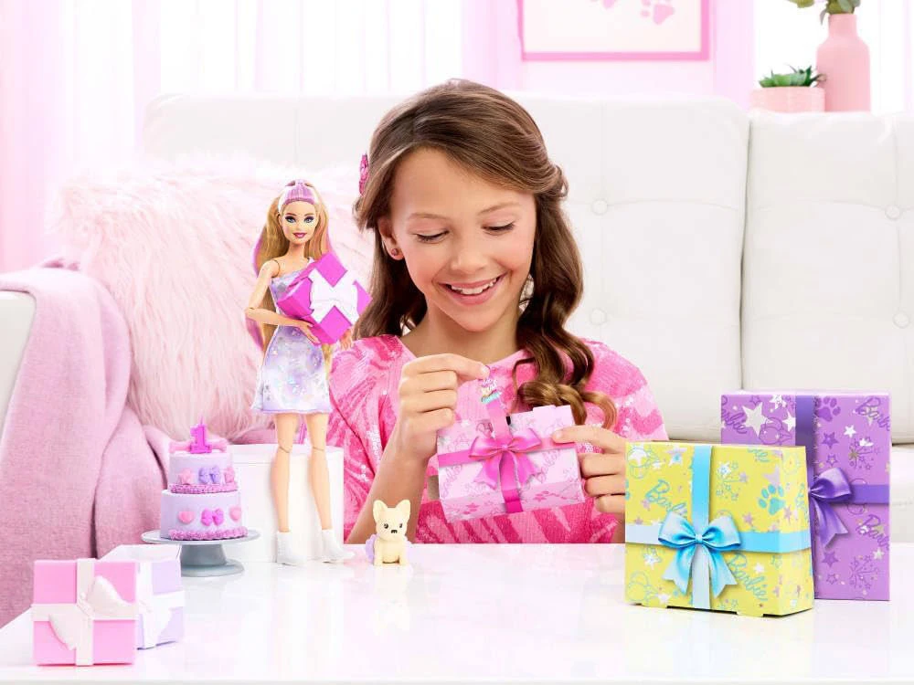 Mattel BARBIE PARTY UNBOXED REVEAL siurprizų rinkinys - šviesiaplaukė lėlė (JFG70)