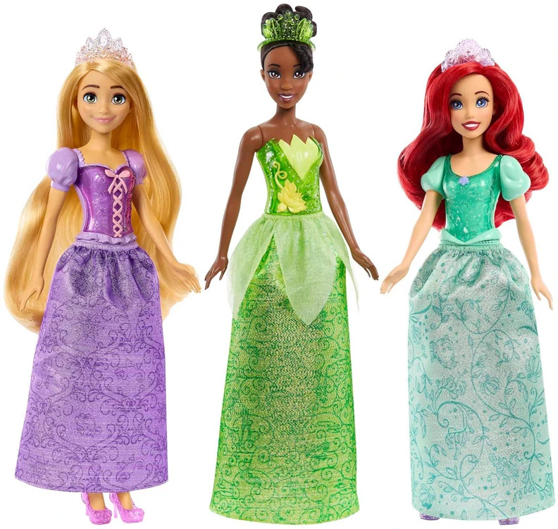Mattel Disney Princess 3 lėlių rinkinys: Ariel + Tiana + Rapunzel ZA6036
