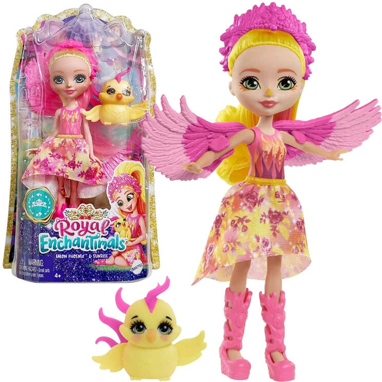 Enchantimals herojė feniksė Falonė su gyvūnėliu