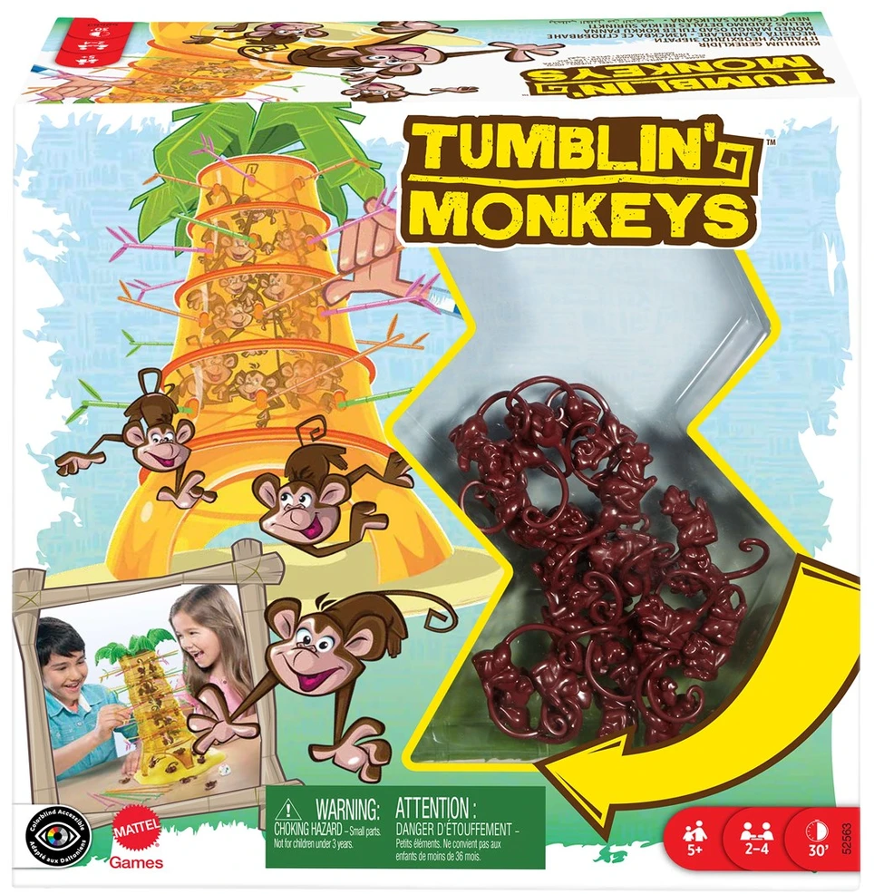 Mattel stalo žaidimas Beždžionėlės akrobatės Tumblin' Monkeys 52563