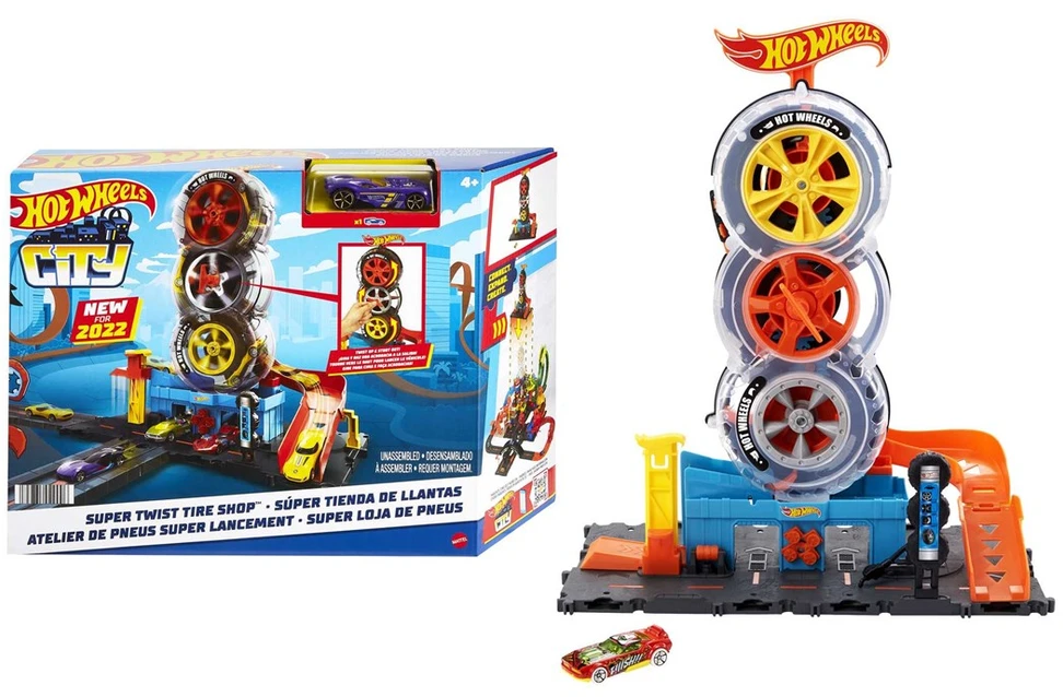 Mattel Hot Wheels rinkinys „Besisukanti padangų gamykla“