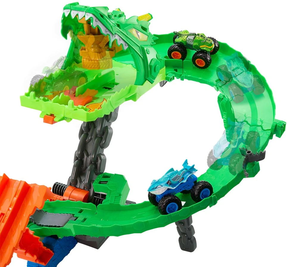 Mattel HOT WHEELS MONSTER TRUCKS rinkinys – Drakono sunaikinimas (JFR06)