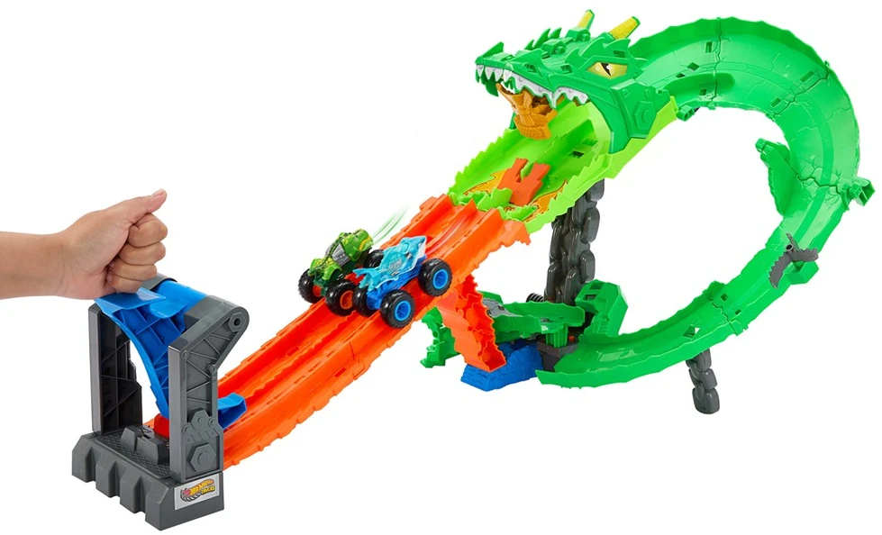 Mattel Žaisliniai Hot Wheels Monster Trucks dinozaurų ir ryklių rinkinys
