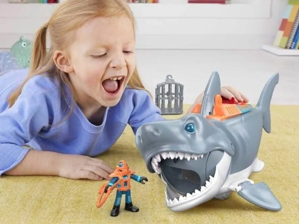 Fisher Price Mattel Imaginext Mega mechaninė ryklio ataka, judanti burna ZA5438