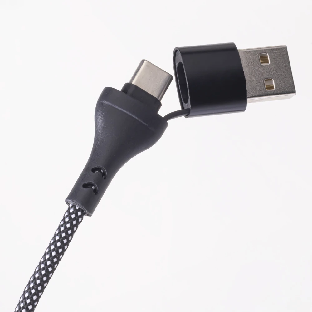 Maxlife ALLin1 laidas USB + USB-C – Lightning + 2x USB-C 1,0 m 66W juodas