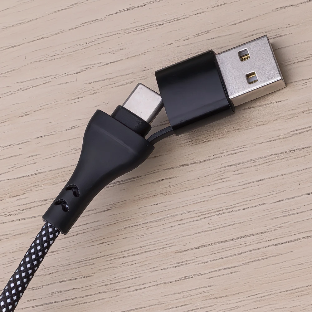 Maxlife ALLin1 laidas USB + USB-C – Lightning + 2x USB-C 1,0 m 66W juodas