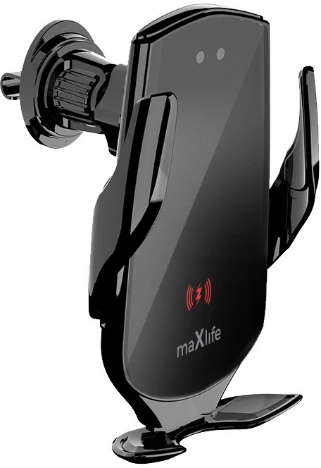 Maxlife automobilinis laikiklis ventiliacijos grotelėms MXCH-08 automatinis su belaidžiu įkrovimu juodas 15W