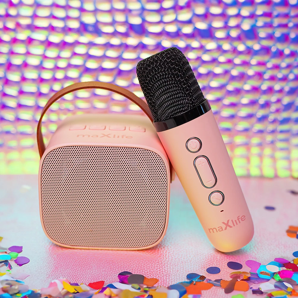 Maxlife „Bluetooth“ karaokės garsiakalbis MXKS-100 rožinis