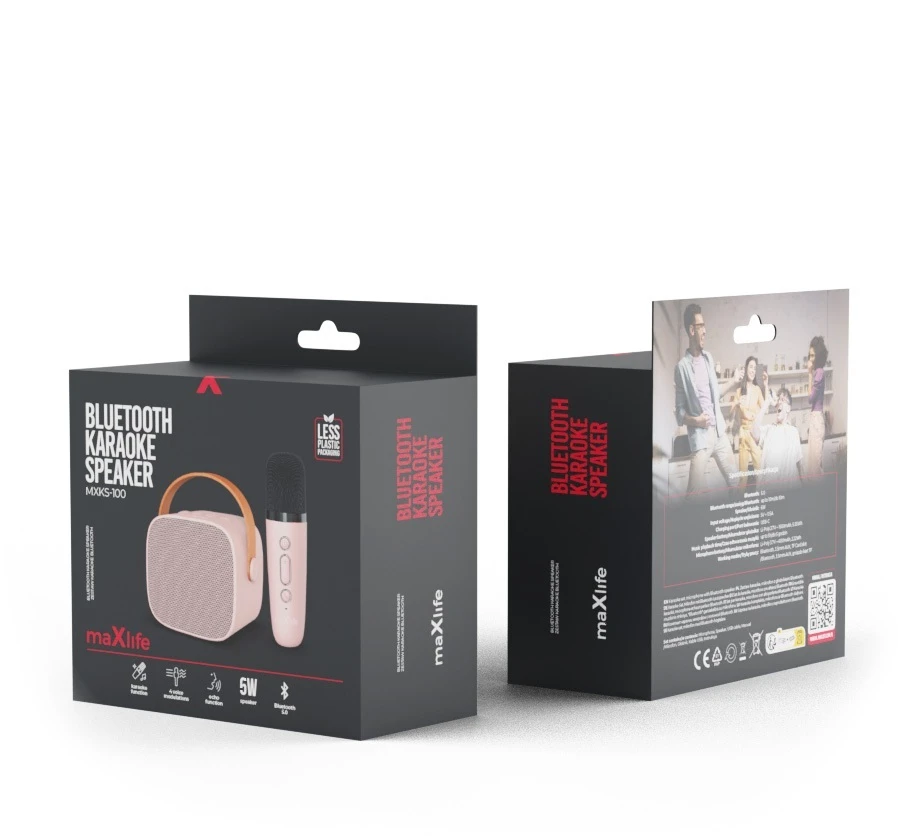 Maxlife „Bluetooth“ karaokės garsiakalbis MXKS-100 rožinis