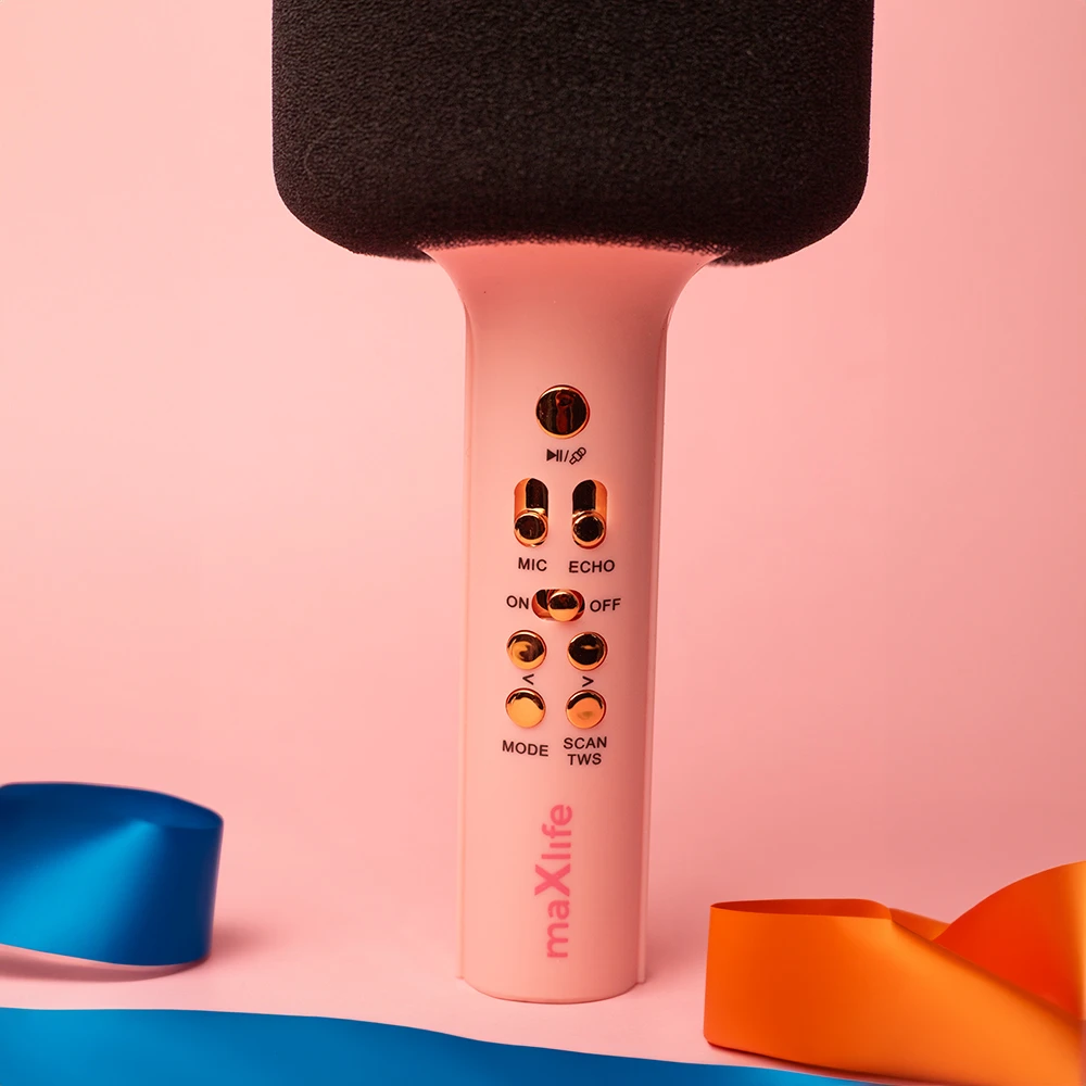 Maxlife „Bluetooth“ mikrofonas su garsiakalbiu MXBM-600, rožinis