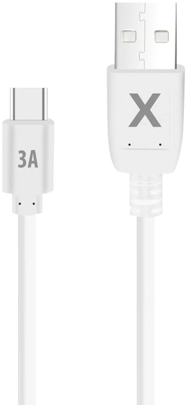 Maxlife laidas USB – USB-C 2,0 m 3A baltas