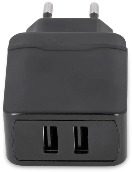Įkroviklis buitinis Maxlife MXTC-02 su dviem USB jungtimis FastCharging (2.4A) juodas