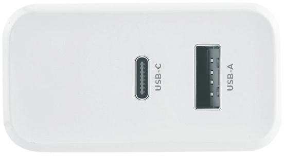 Maxlife MXTC-07-45AC PD QC įkroviklis 1x USB-C 1x USB 45W baltas