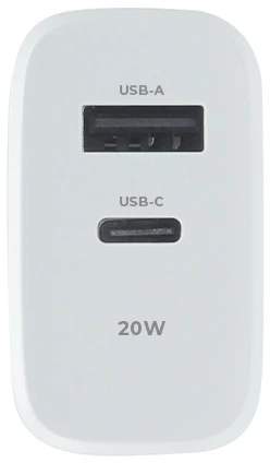 Maxlife MXTC-10-20AC PD QC įkroviklis 1x USB-C 1x USB 20W baltas