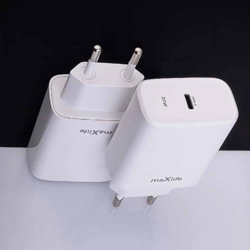 Maxlife MXTC-10-20C PD QC įkroviklis 1x USB-C 20W baltas