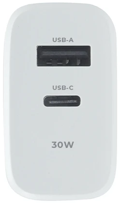 Maxlife MXTC-10-30AC PD QC įkroviklis 1x USB-C 1x USB 30W baltas