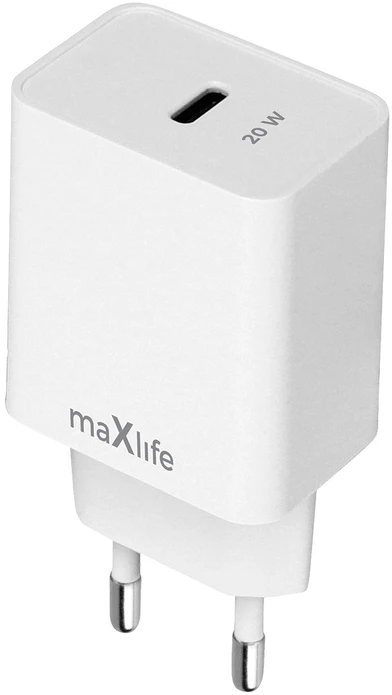 Maxlife MXTC-13-20C PD QC įkroviklis 1x USB-C 20W baltas