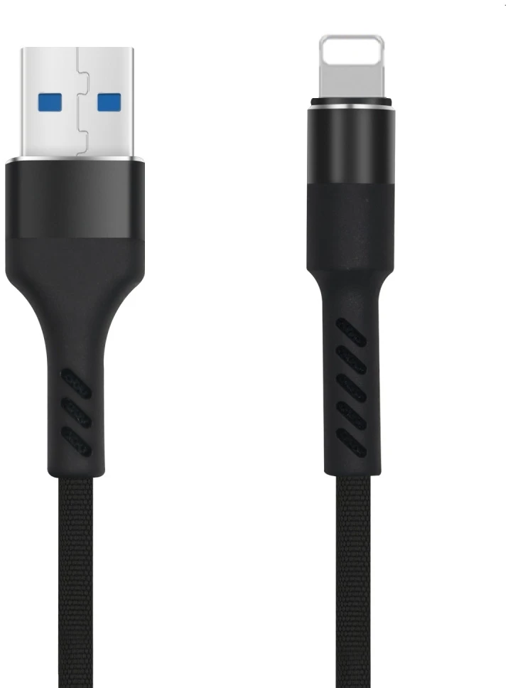 Maxlife MXUC-01 laidas USB – Lightning 1,0 m 2A juodas nailoninis