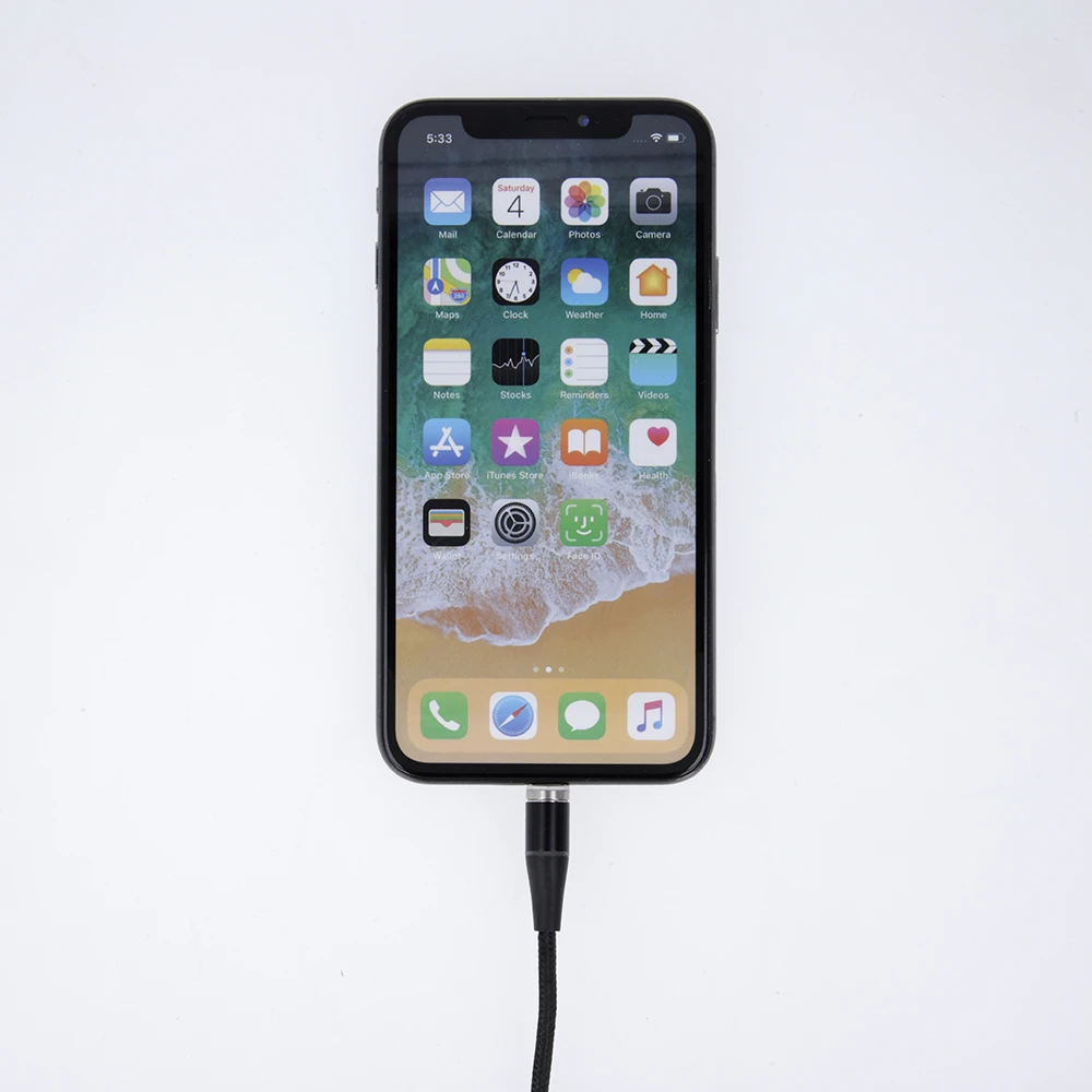 Maxlife MXUC-03 magnetinis laidas USB – Lightning + USB-C + microUSB 1,0 m 3A juodas nailoninis
