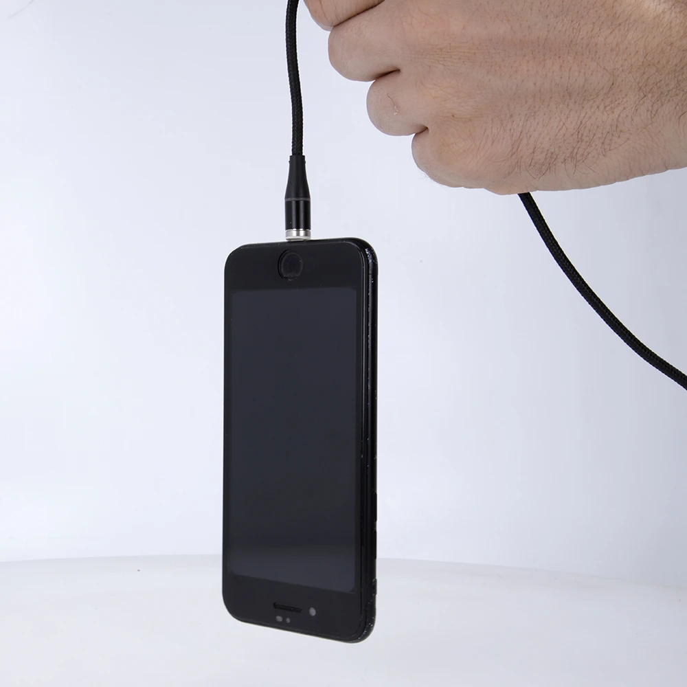 Maxlife MXUC-03 magnetinis laidas USB – Lightning + USB-C + microUSB 1,0 m 3A juodas nailoninis