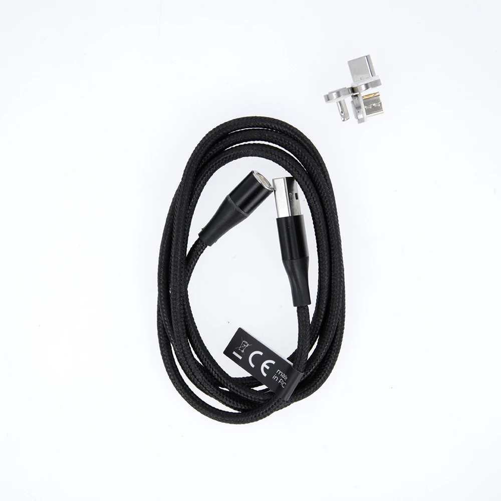 Maxlife MXUC-03 magnetinis laidas USB – Lightning + USB-C + microUSB 1,0 m 3A juodas nailoninis