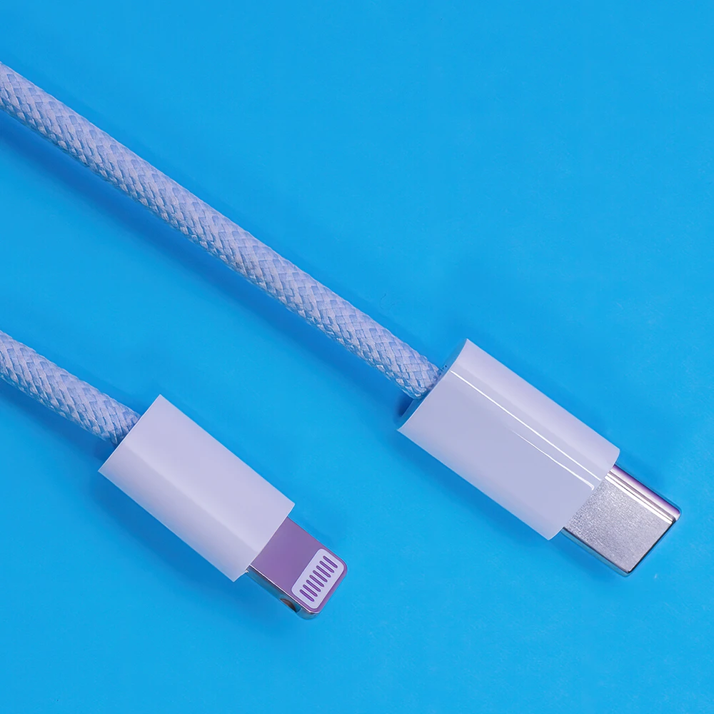 Maxlife MXUC-06 laidas USB-C – Lightning 1,0 m 20W mėlynas nailoninis