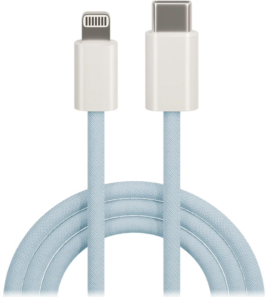 Maxlife MXUC-06 laidas USB-C – Lightning 1,0 m 20W mėlynas nailoninis