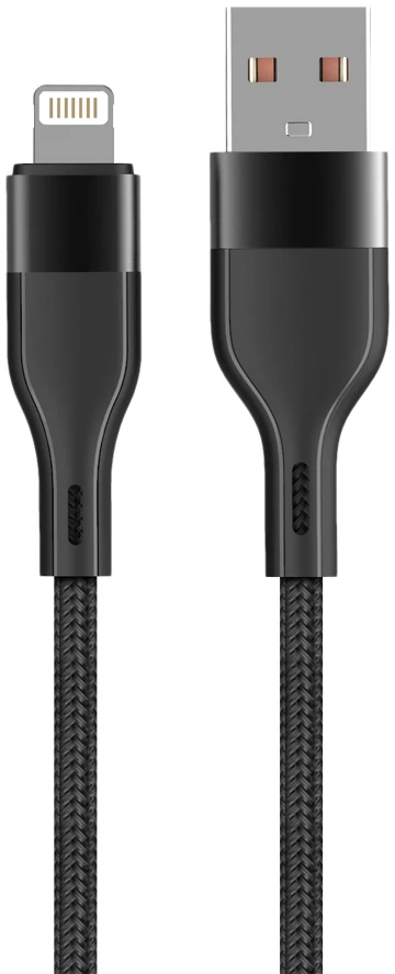Maxlife MXUC-07 laidas USB – Lightning 1,0 m 2,4A juodas nailoninis