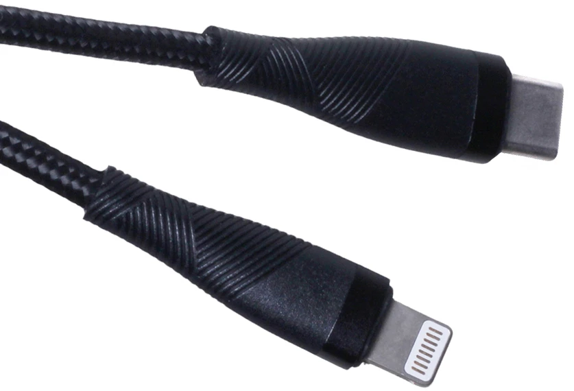 Maxlife MXUC-08 laidas USB-C – Lightning 1,0 m 27W juodas nailoninis