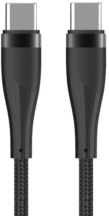 Maxlife MXUC-08 laidas USB-C – USB-C 1,0 m 100W juodas nailoninis